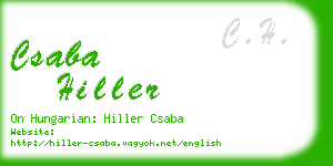 csaba hiller business card